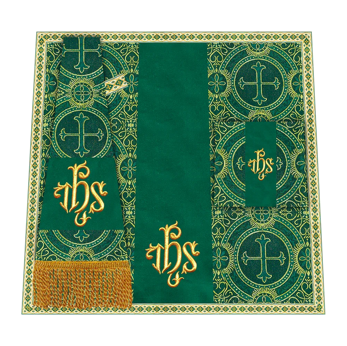 Catholic Mass Set with Embroidered Motif and Trims