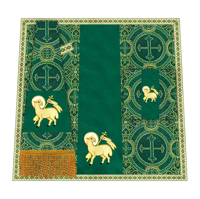 Catholic Mass Set with Embroidered Motif and Trims