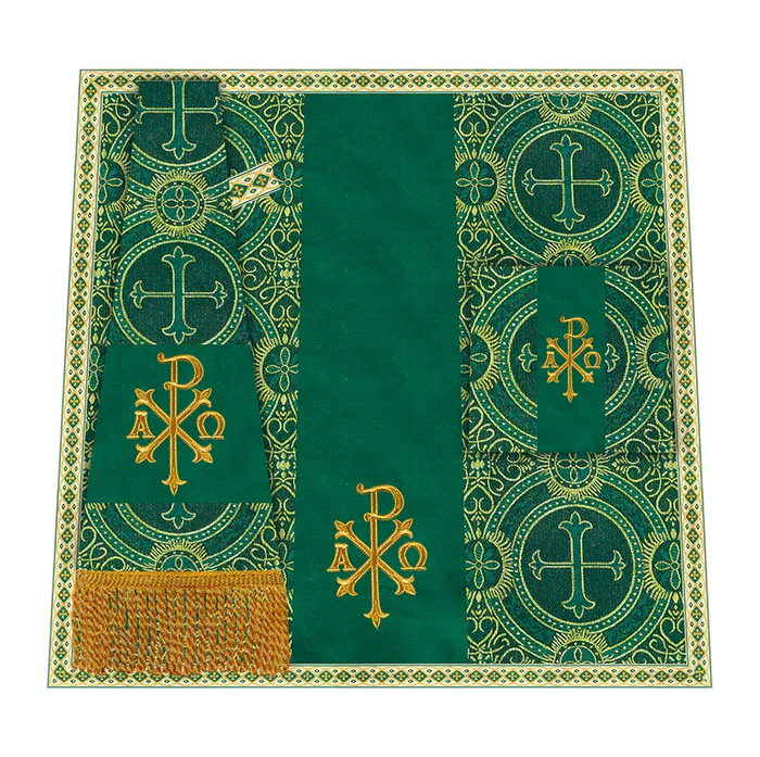 Catholic Mass Set with Embroidered Motif and Trims