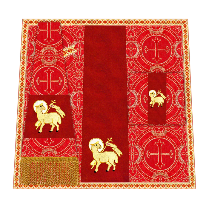 Catholic Mass Set with Embroidered Motif and Trims