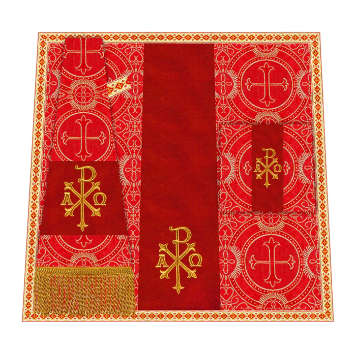 Catholic Mass Set with Embroidered Motif and Trims