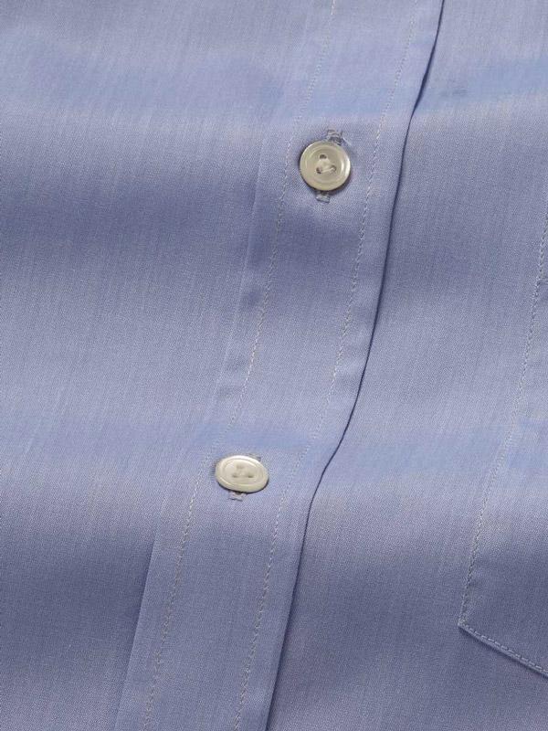 Chambray Sky Solid Full Sleeve Single Cuff Classic Fit Classic Formal Two Ply Mercerized Cotton Shirt