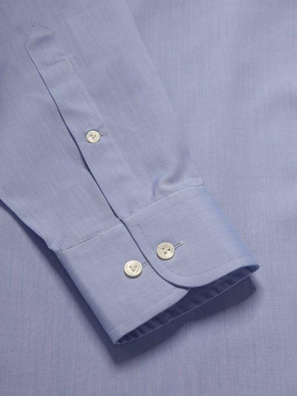 Chambray Sky Solid Full Sleeve Single Cuff Classic Fit Classic Formal Two Ply Mercerized Cotton Shirt