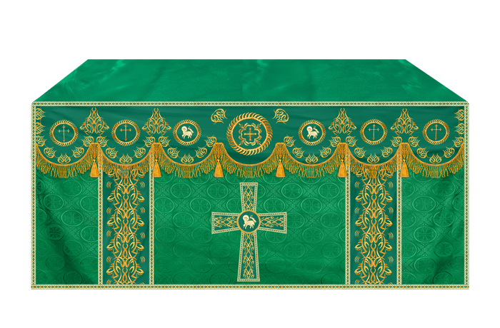 Church Altar Frontal with Ornate Embroidery & Spiritual Motifs