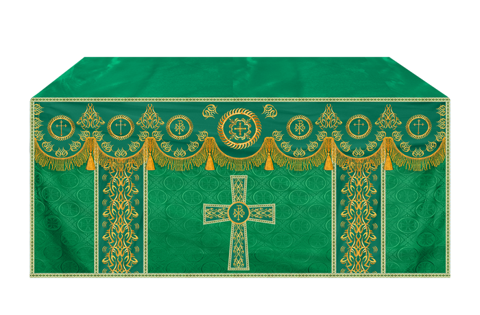 Church Altar Frontal with Ornate Embroidery & Spiritual Motifs