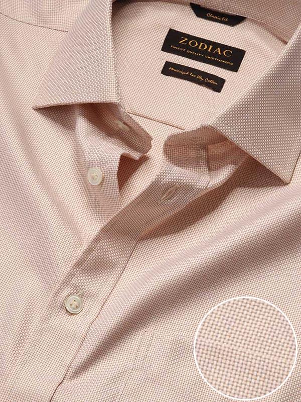 Cione Cream Check Full Sleeve Single Cuff Classic Fit Classic Formal Two Ply Mercerized Cotton Shirt