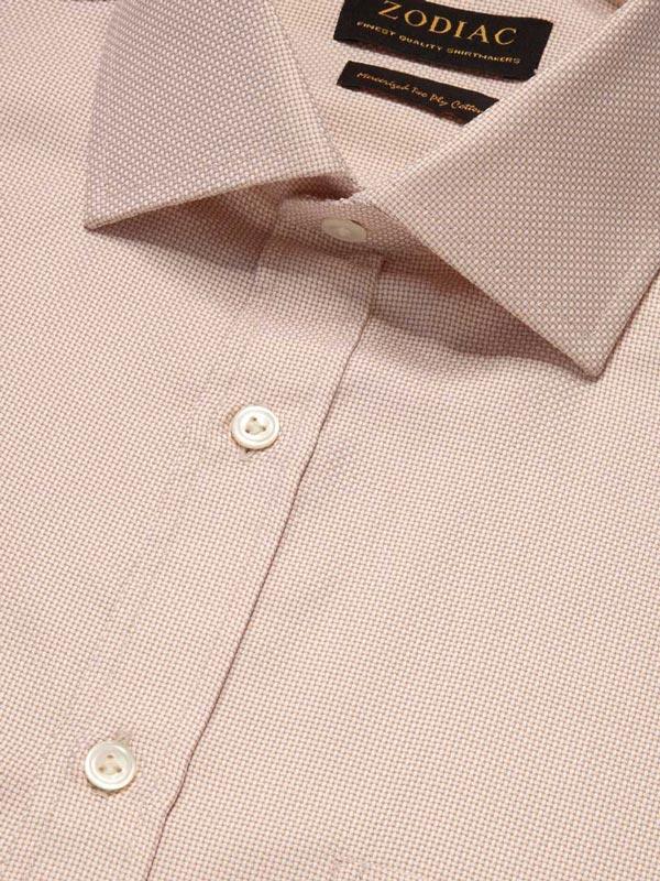 Cione Cream Check Full Sleeve Single Cuff Classic Fit Classic Formal Two Ply Mercerized Cotton Shirt