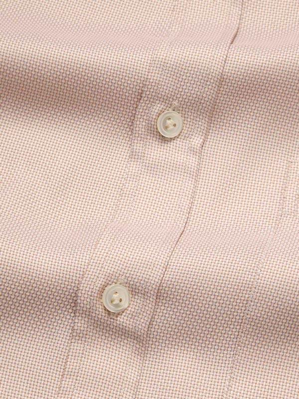 Cione Cream Check Full Sleeve Single Cuff Classic Fit Classic Formal Two Ply Mercerized Cotton Shirt