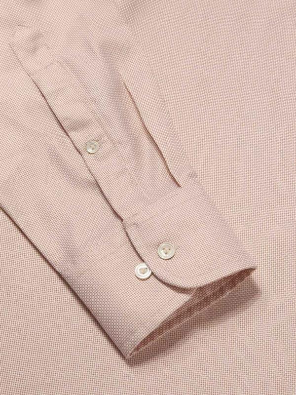 Cione Cream Check Full Sleeve Single Cuff Classic Fit Classic Formal Two Ply Mercerized Cotton Shirt