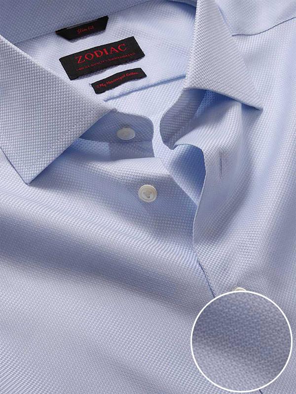 Cione Sky Solid Full Sleeve Single Cuff Slim Fit Classic Formal Two Ply Mercerized Cotton Shirt