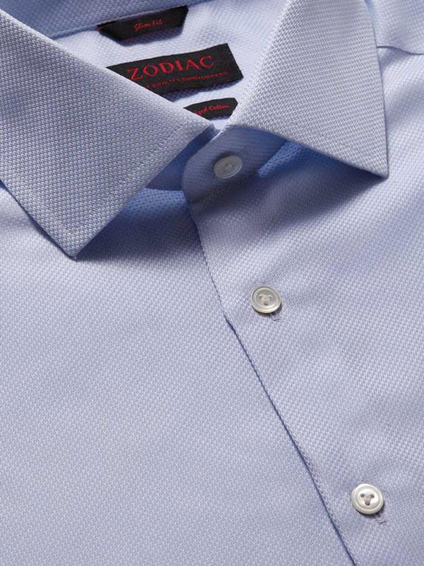 Cione Sky Solid Full Sleeve Single Cuff Slim Fit Classic Formal Two Ply Mercerized Cotton Shirt