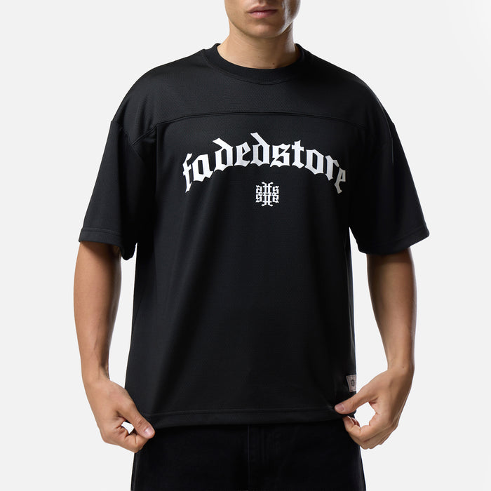 Collegiate Mesh Jersey T-Shirt | Black