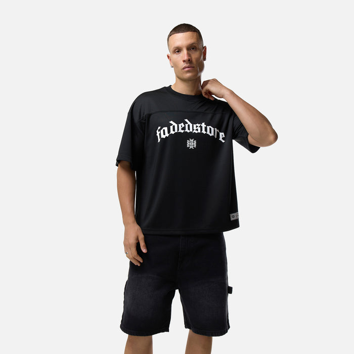 Collegiate Mesh Jersey T-Shirt | Black
