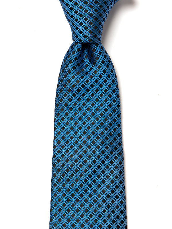 Como Check Dark Blue Silk Tie