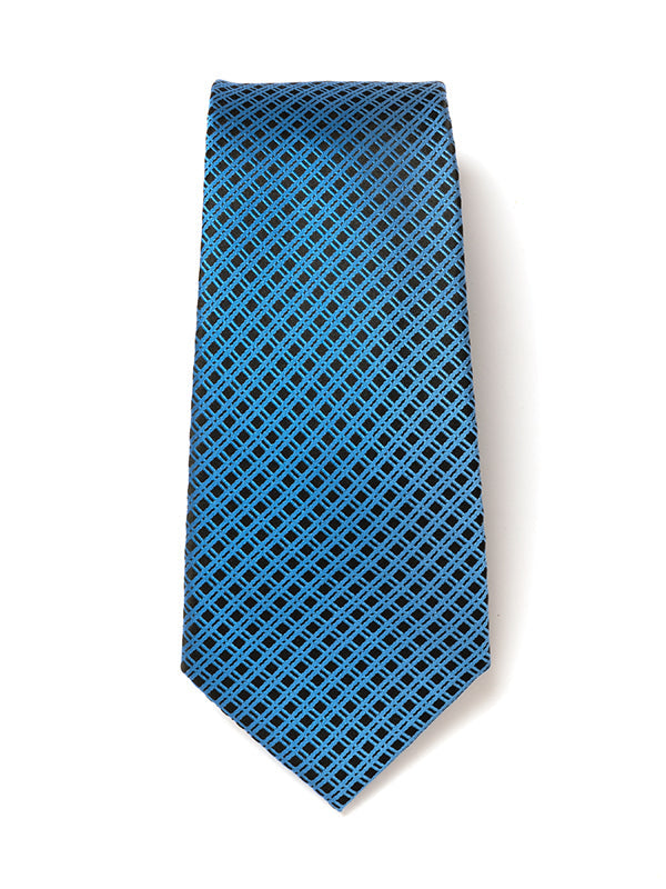Como Check Dark Blue Silk Tie