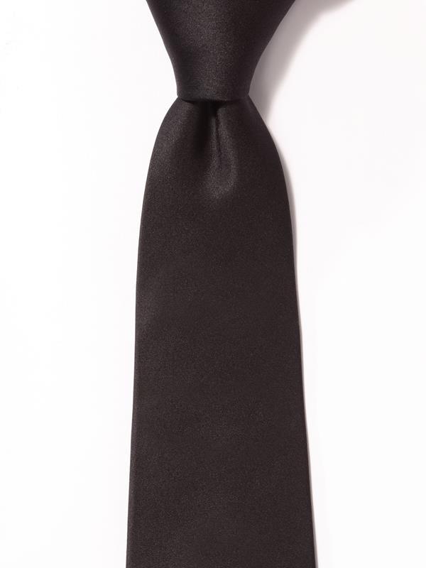 Creme De La Creme Plain Dark Black Silk Tie