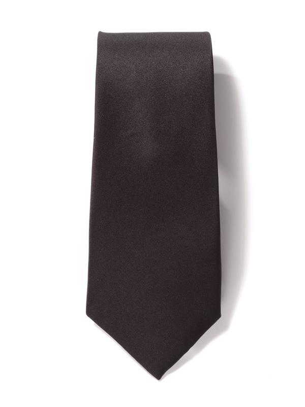 Creme De La Creme Plain Dark Black Silk Tie