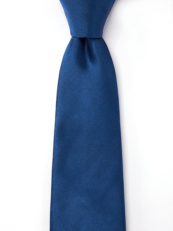 Creme De La Creme Plain Dark Blue Silk Tie