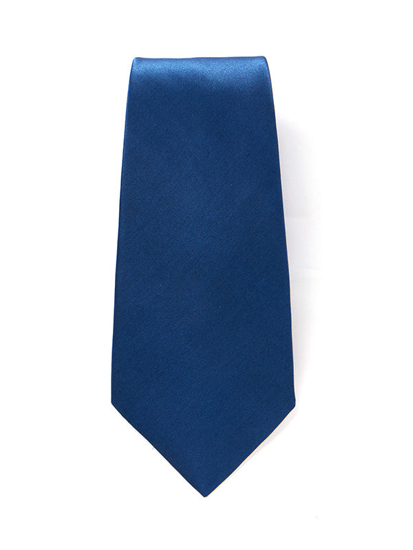 Creme De La Creme Plain Dark Blue Silk Tie