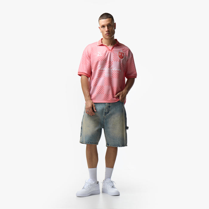 Cropped Fit Collared Jersey | Coral