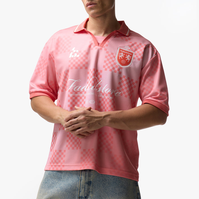 Cropped Fit Collared Jersey | Coral