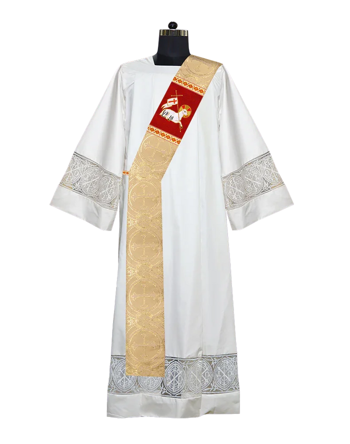 Deacon Stole Crafted with Embroidered Spiritual Lamb Motif