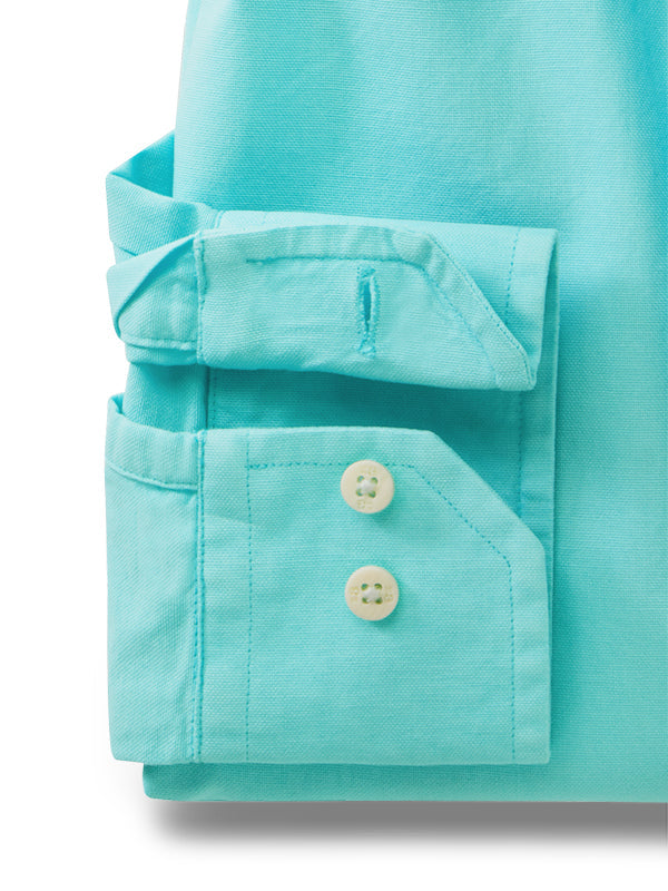 Diaz Oxford Garment Dyed Jade Solid Full Sleeve Tailored Fit Casual Cotton Shirt