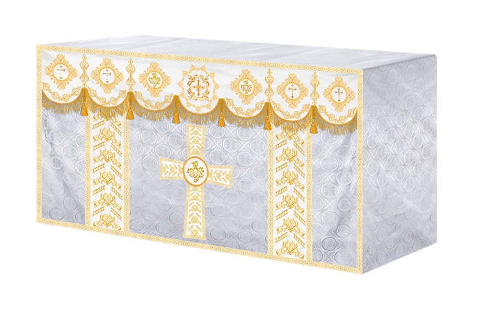 Elegant Altar Cloth with Intricate Orphrey Embroidery & Motif