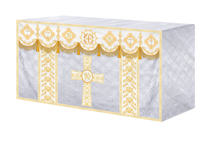 Elegant Altar Cloth with Intricate Orphrey Embroidery & Motif
