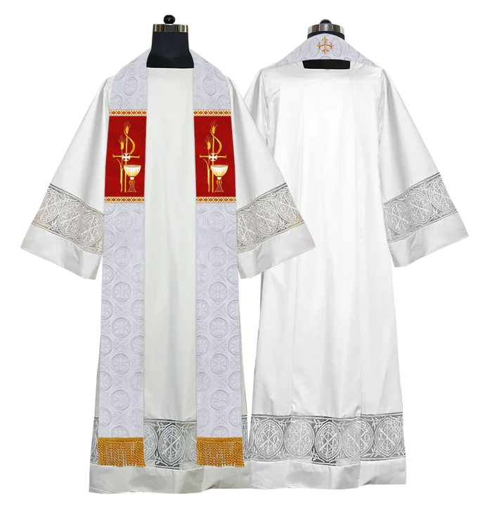 Elegant Gothic Stole with Embroidered Spiritual Motif
