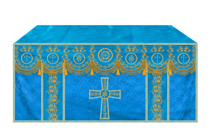 Embroidered Altar Cloth Embellished with Spiritual Motifs