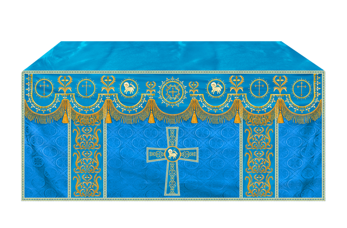 Embroidered Altar Frontal with Ornate Orphrey & Cross Design
