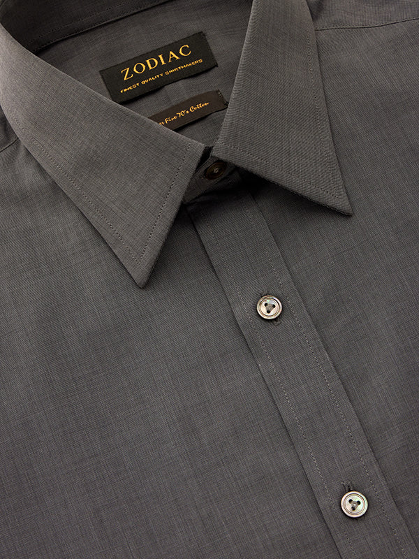 Fil A Fil Black Solid Half Sleeve Classic Fit Dark Semi Formal Cotton Shirt