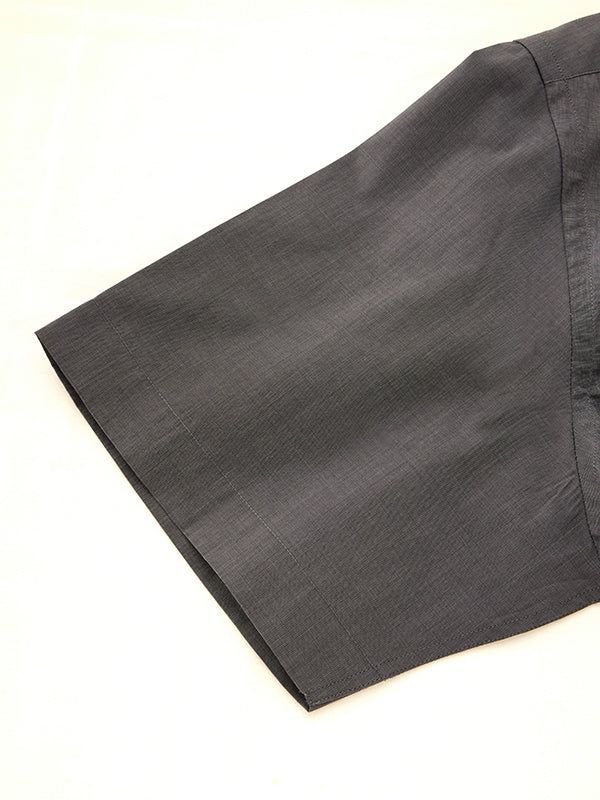 Fil A Fil Black Solid Half Sleeve Classic Fit Dark Semi Formal Cotton Shirt