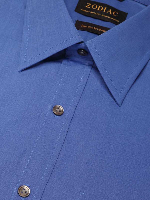 Fil A Fil Ink Solid Full Sleeve Single Cuff Classic Fit Dark Semi Formal Cotton Shirt