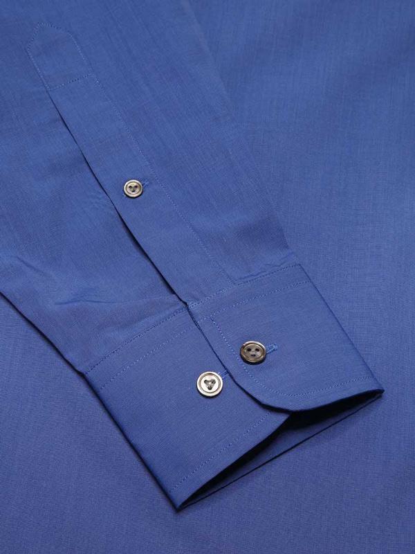 Fil A Fil Ink Solid Full Sleeve Single Cuff Classic Fit Dark Semi Formal Cotton Shirt