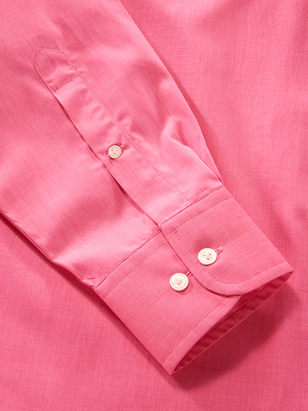 Fil A Fil Pink Solid Full Sleeve Single Cuff Classic Fit Semi Formal Cotton Shirt