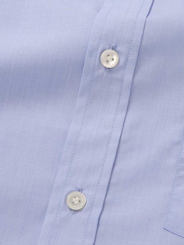 Fil A Fil Sky Solid Half Sleeve Classic Fit Semi Formal Cotton Shirt