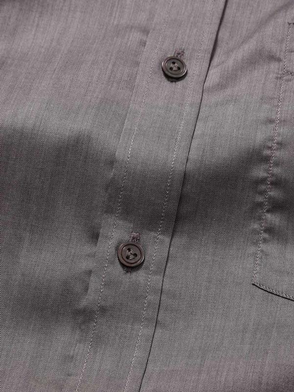 Fine Twill Dark Grey Solid Full Sleeve Single Cuff Classic Fit Semi Formal Dark Super Fine Cotton Shirt
