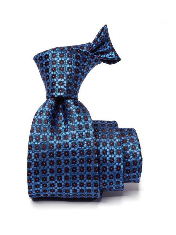Florentine Minimal Dark Blue Silk Tie