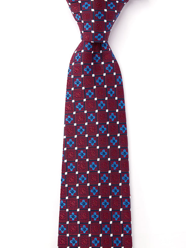 Florentine Minimal Dark Maroon Silk Tie