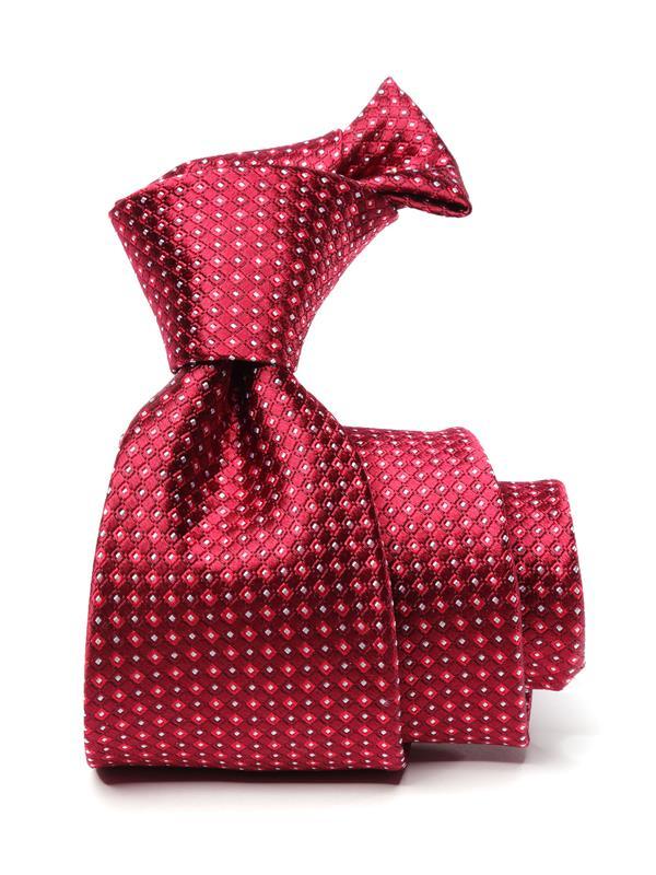 Florentine Minimal Dark Red Silk Tie