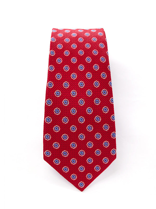 Florentine Minimal Dark Red Silk Tie
