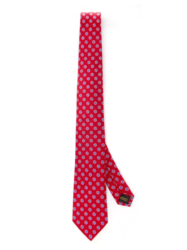 Florentine Minimal Dark Red Silk Tie