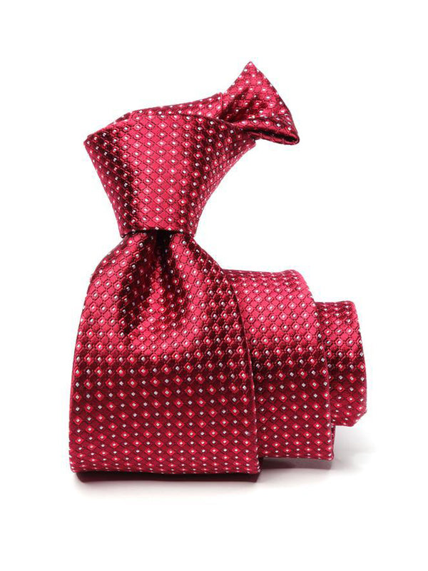 Florentine Minimal Dark Red Silk Tie
