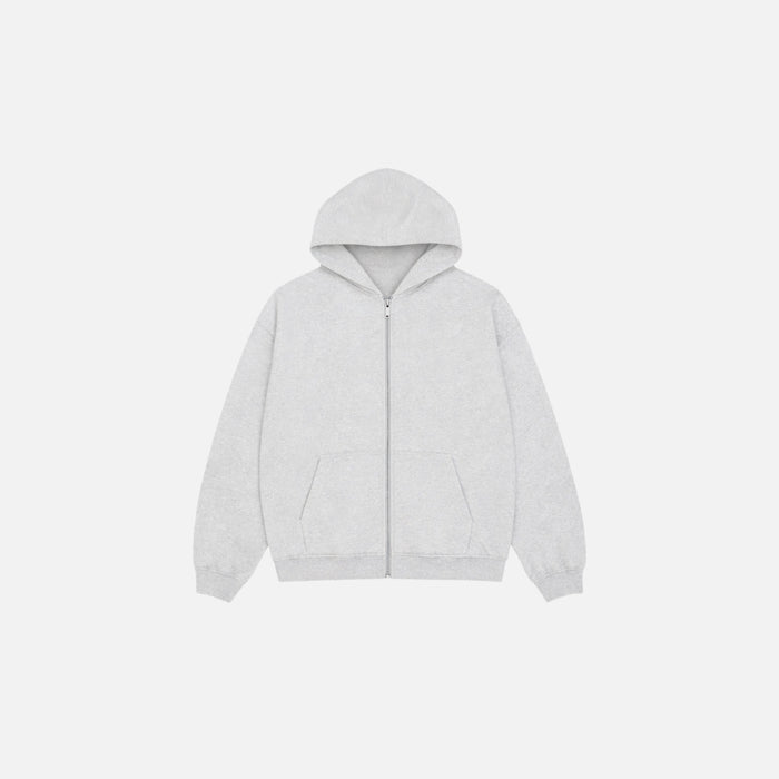 Full Zip Hoodie | Grey Marl