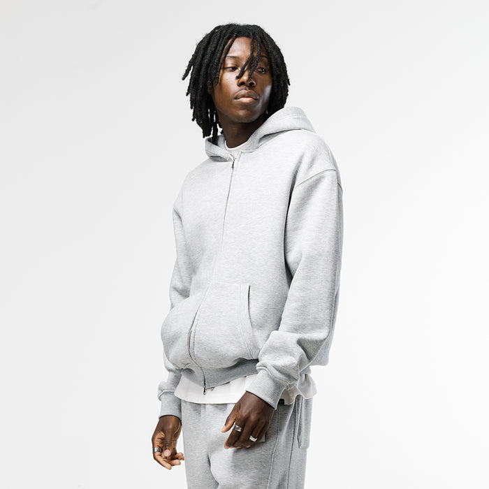 Full Zip Hoodie | Grey Marl