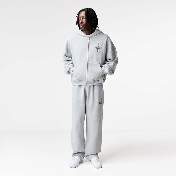 Gothic 2.0 Full Zip Hoodie | Grey Marl
