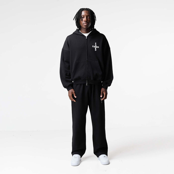 Gothic 2.0 Full Zip Open Hem Tracksuit | Black