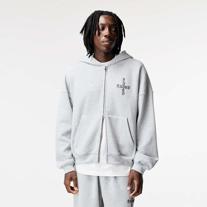 Gothic 2.0 Full Zip Open Hem Tracksuit | Grey Marl